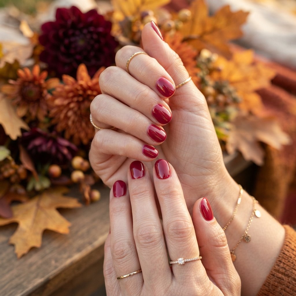 Berry Red Nails