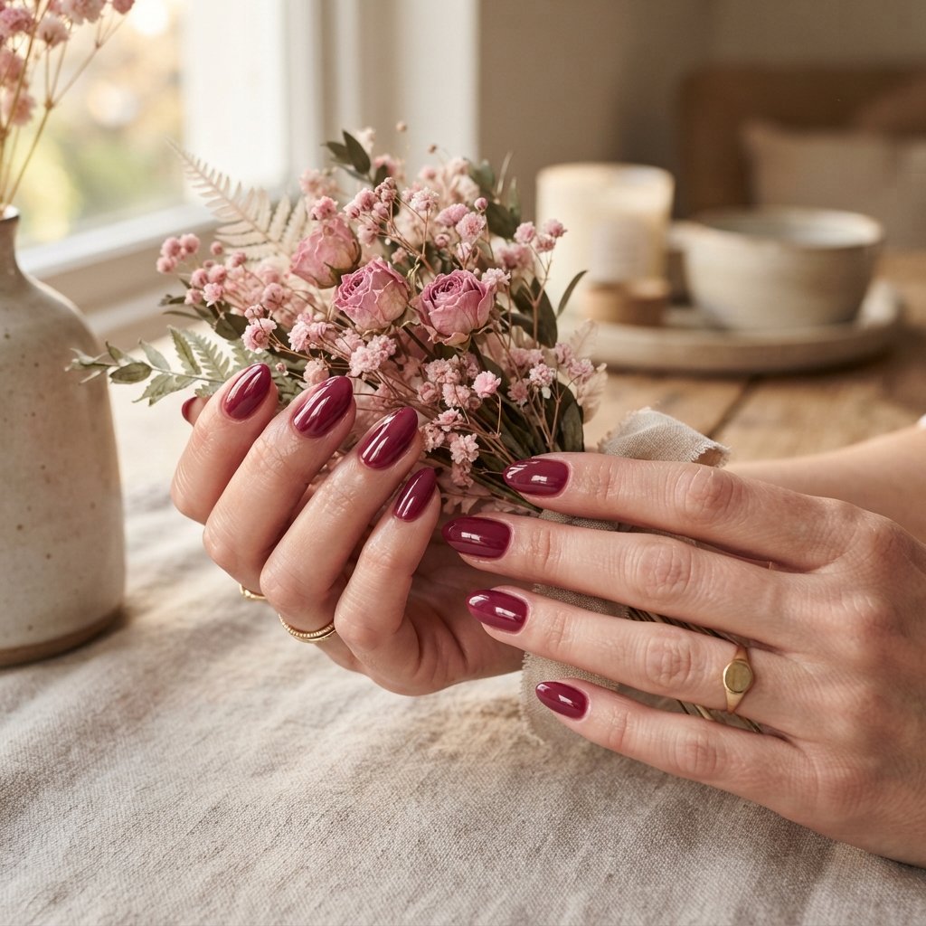 26 Early Fall Nail Designs Perfect for the New Season 16 Berry Rose Nails