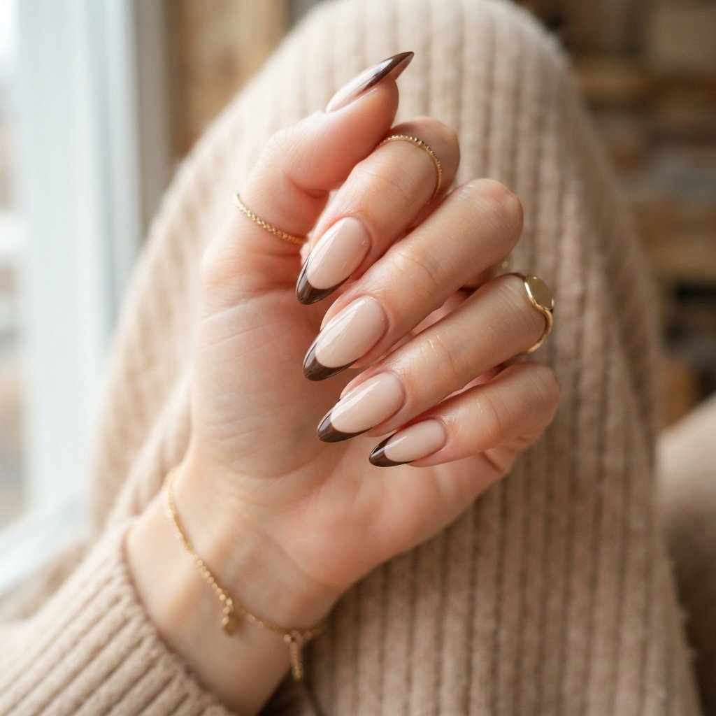22 Long Fall Nail Designs That Turn Heads Instantly 7 Brown French Tips