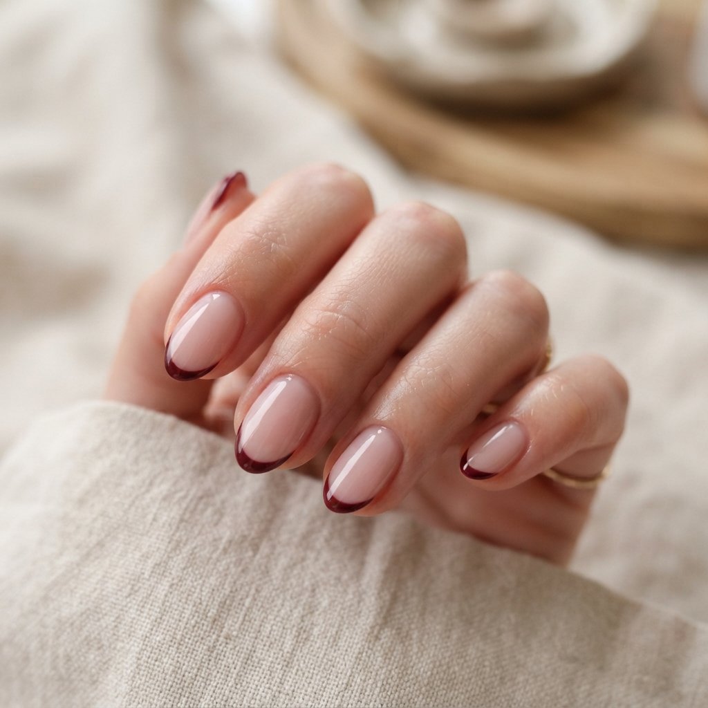 Burgundy French Tips