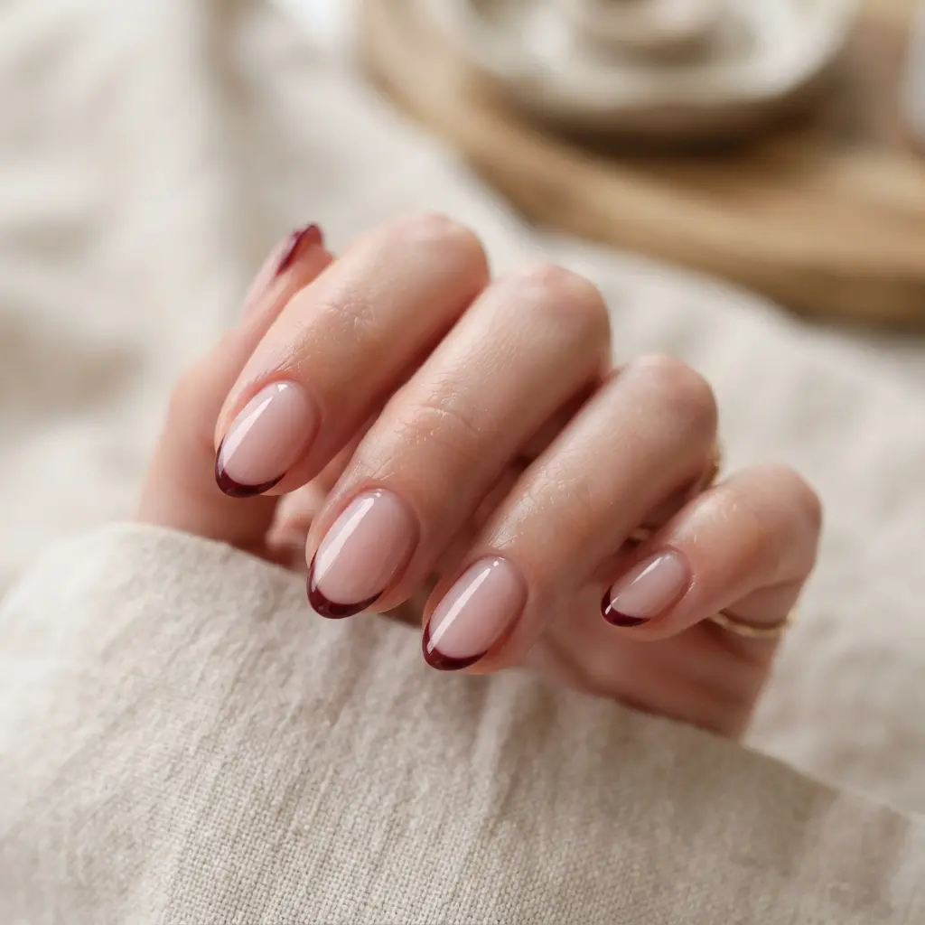 Burgundy French Tips