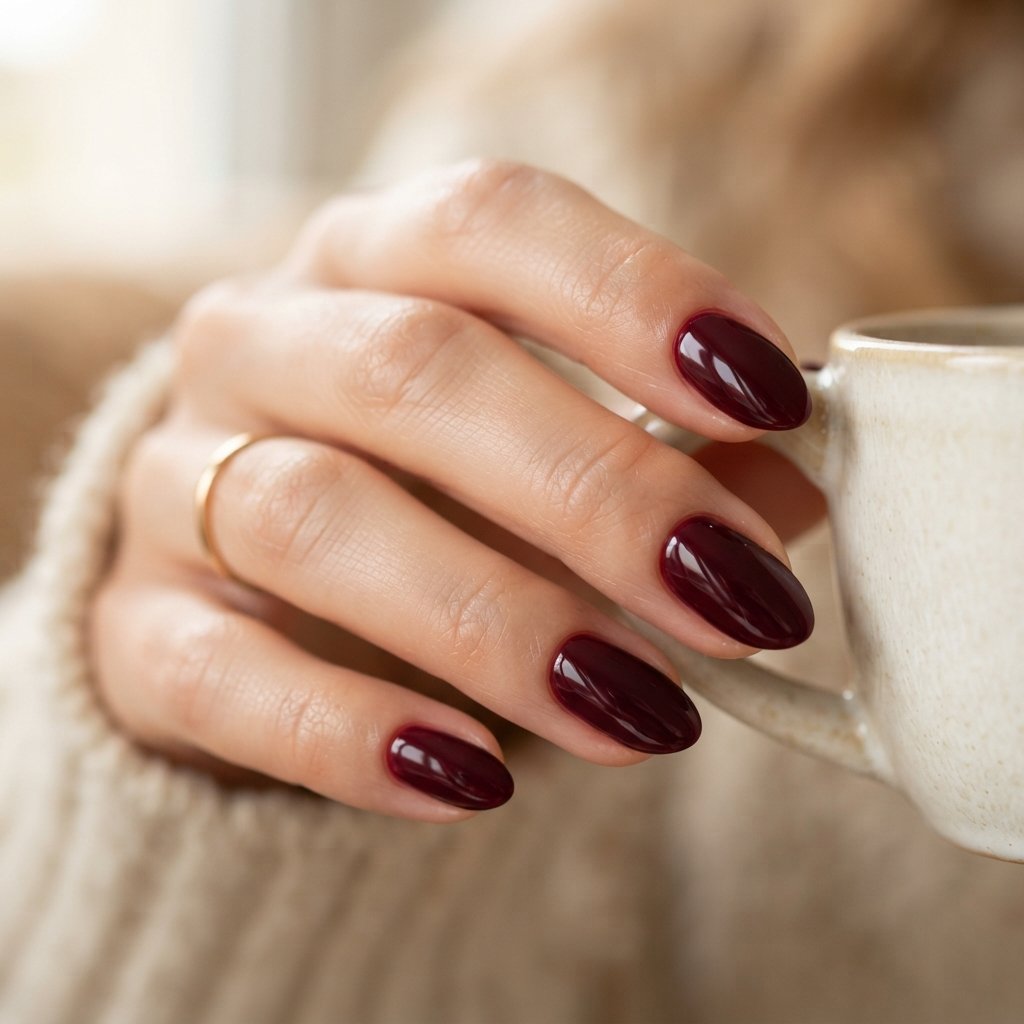 Deep Burgundy Nails