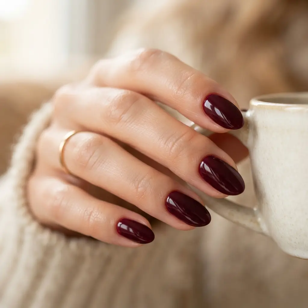  Deep Burgundy Nails