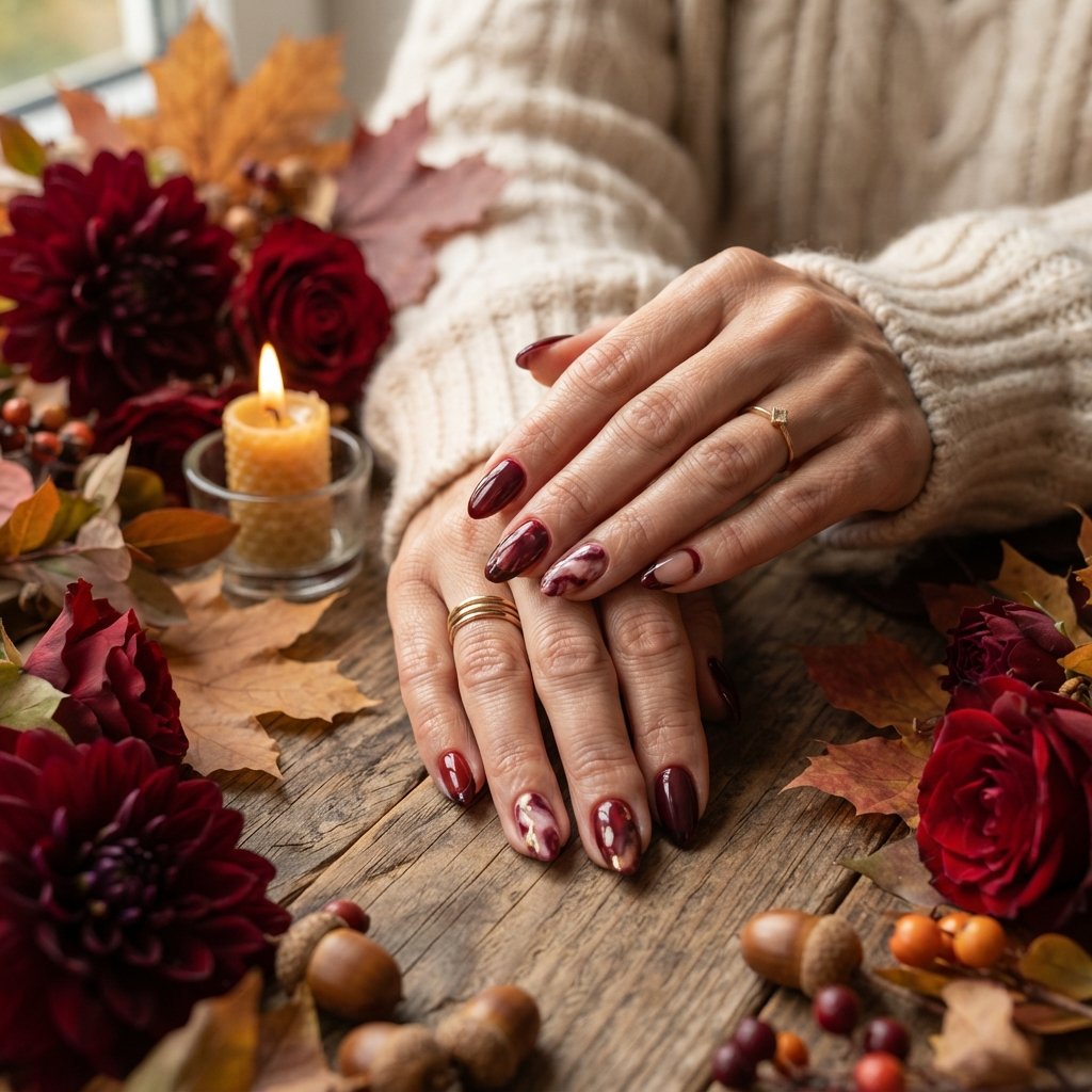 23 Burgundy Fall Nail Designs That Never Go Out of Style 24 Timeless Burgundy Autumn Nails