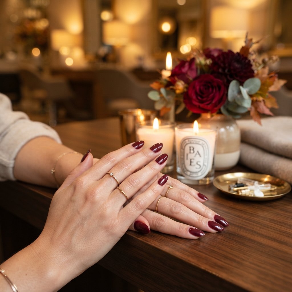 20 Almond Shape Fall Nail Designs That Look Elegant Every Time 5 Burgundy Gloss Nails