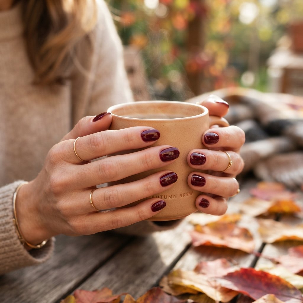 22 Cute Fall Nail Designs Everyone Will Love 7 Burgundy Gloss Nails