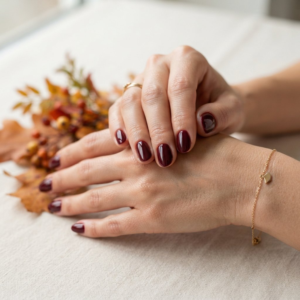 23 Burgundy Fall Nail Designs That Never Go Out of Style 17 Glossy Oval Burgundy