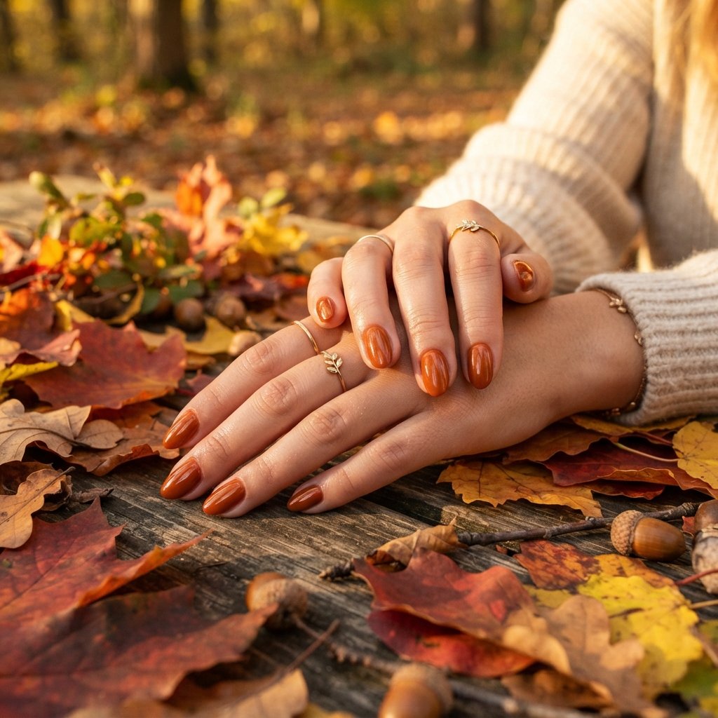 22 Cute Fall Nail Designs Everyone Will Love 11 Burnt Orange Nails