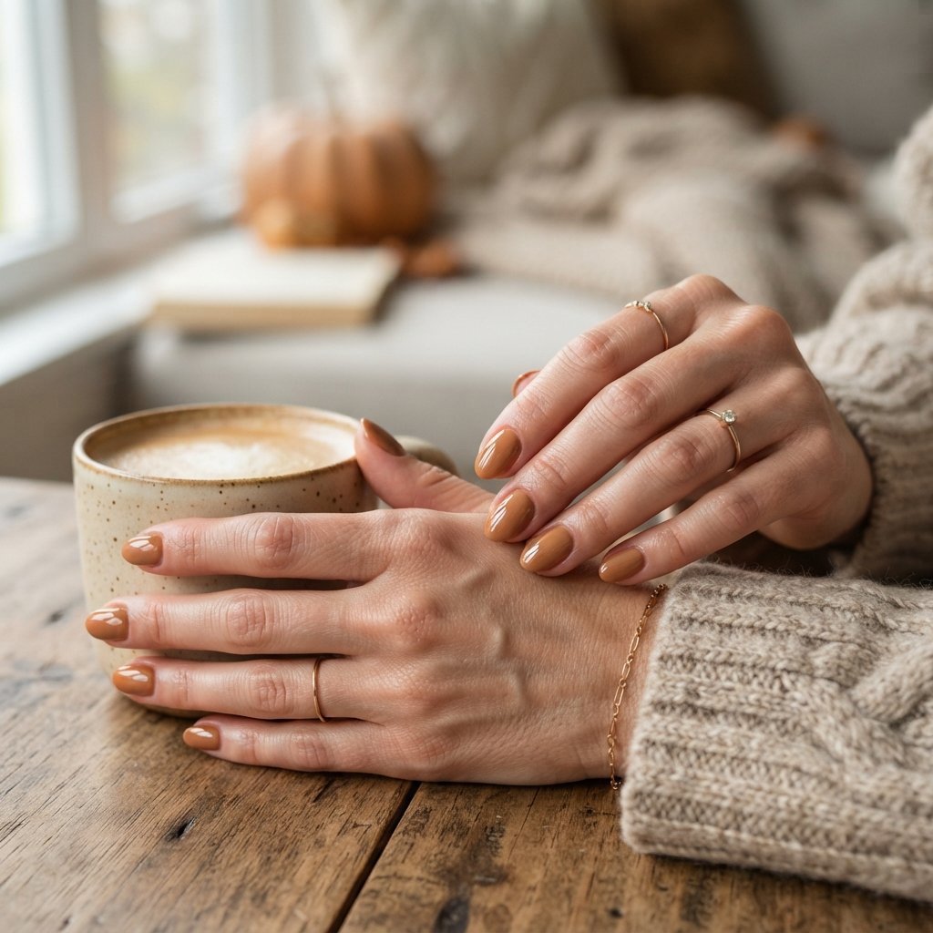 26 Early Fall Nail Designs Perfect for the New Season 3 Warm Caramel Nails