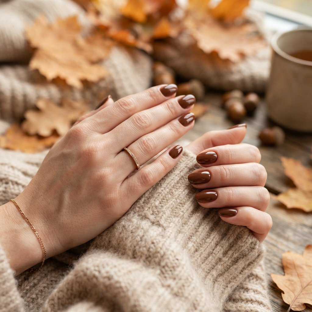 22 Cute Fall Nail Designs Everyone Will Love 17 Chestnut Brown Nails