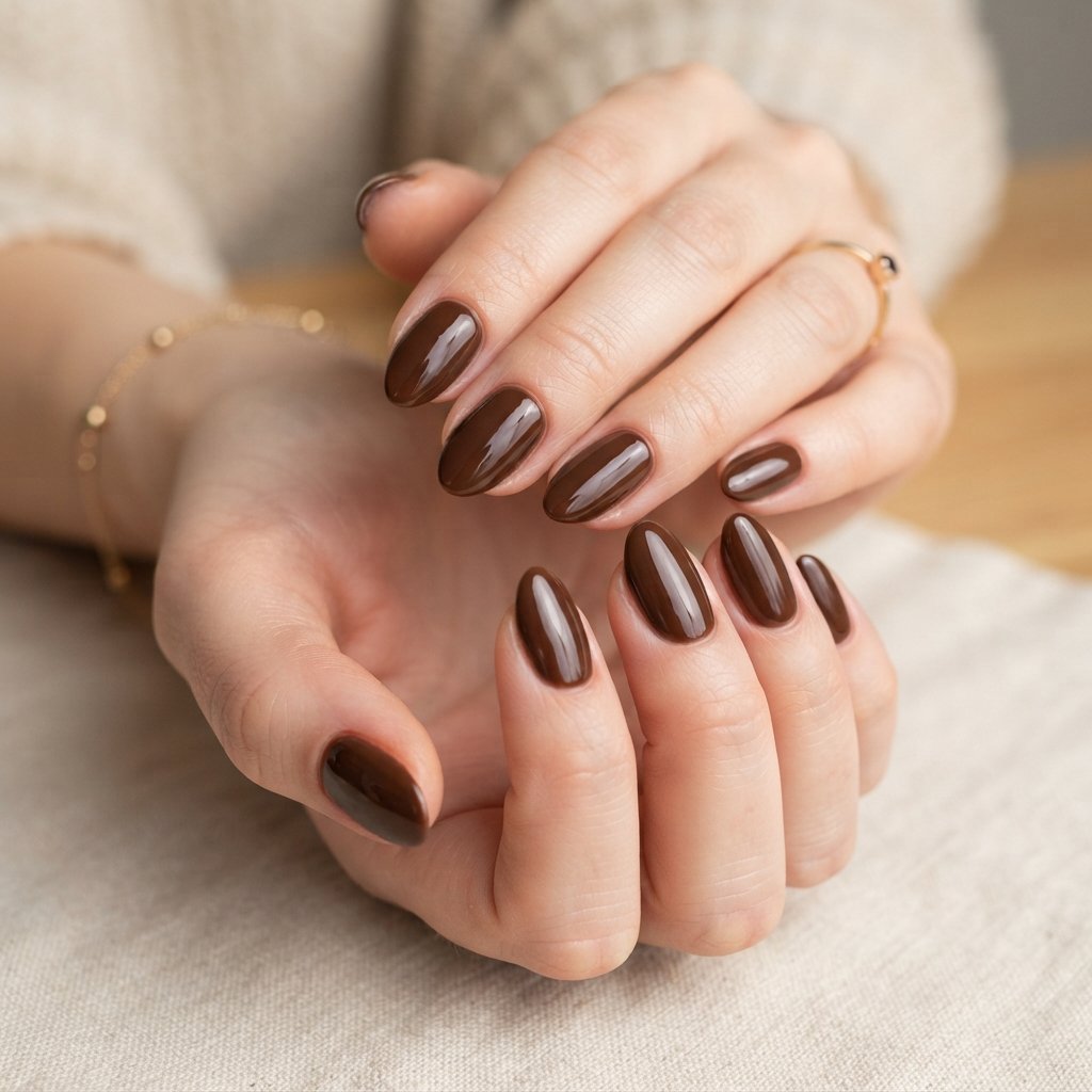 Chocolate Brown Nails