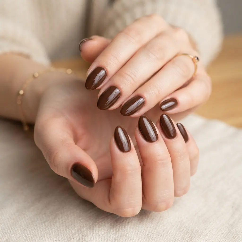 Chocolate Brown Nails