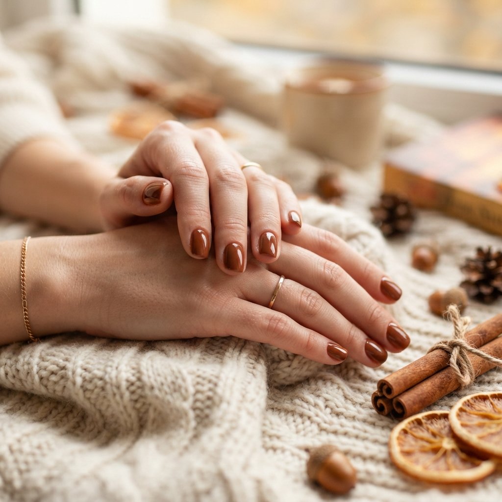 26 Early Fall Nail Designs Perfect for the New Season 9 Cinnamon Brown Nails