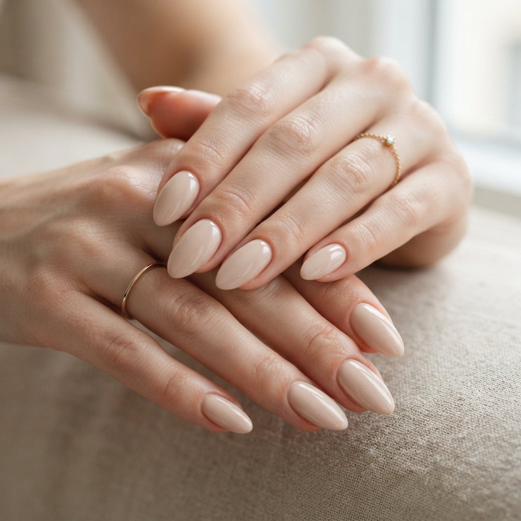 Classic Glossy Almond Nails
