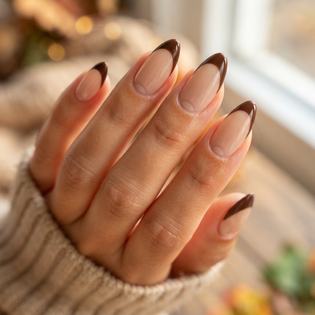 25 Easy Fall Nail Designs Anyone Can Recreate 10 Cream and Brown French Tips