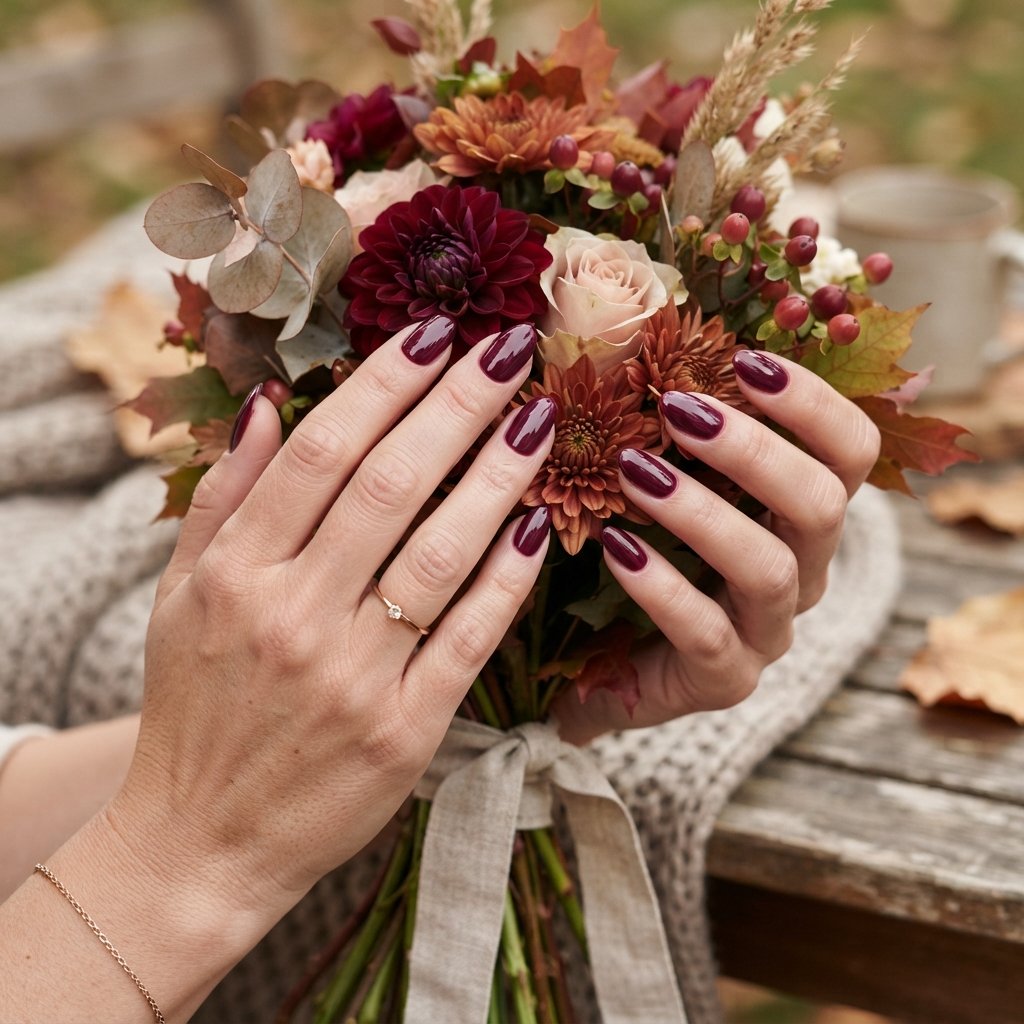 22 Cute Fall Nail Designs Everyone Will Love 14 Deep Berry Nails