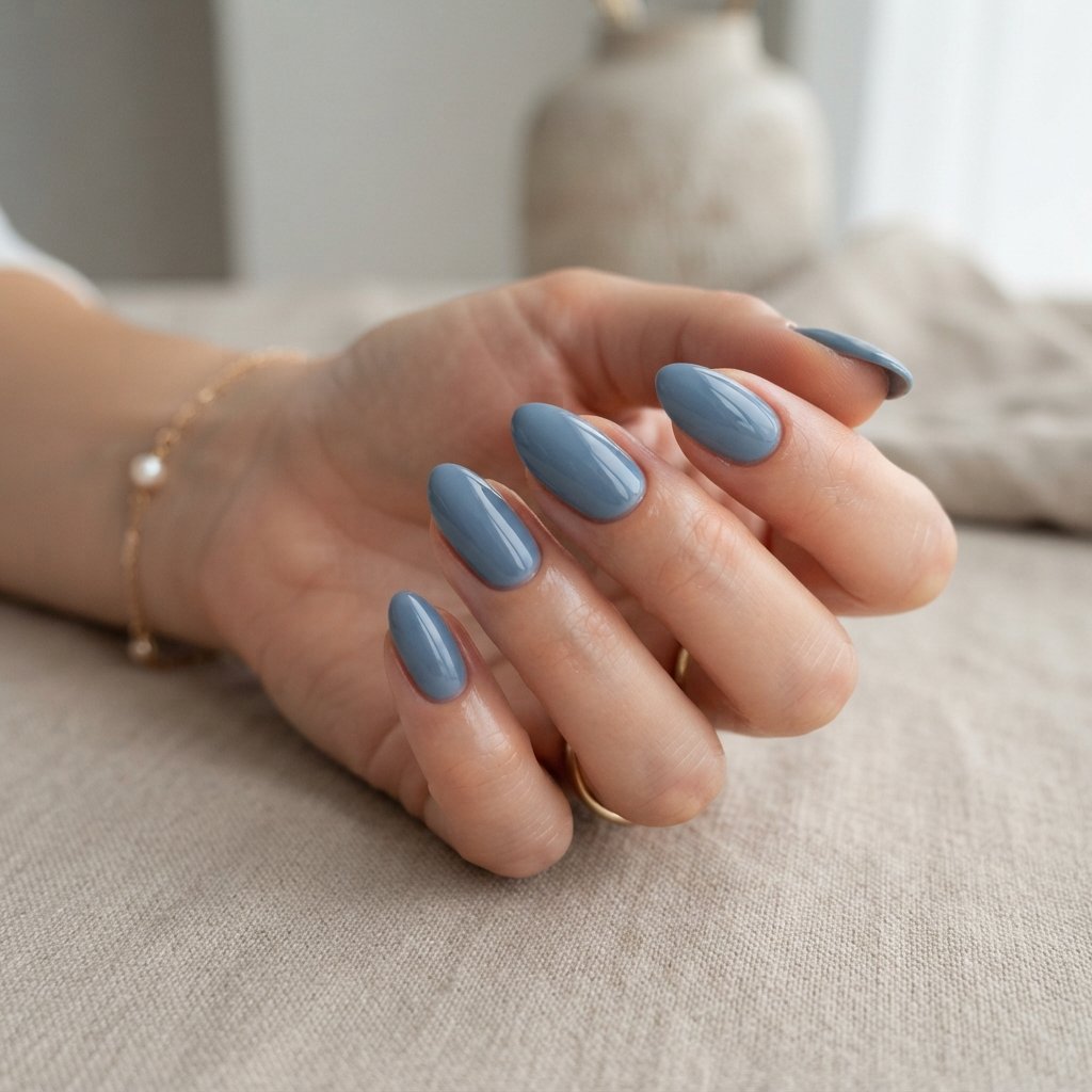 Dusty Blue Nails