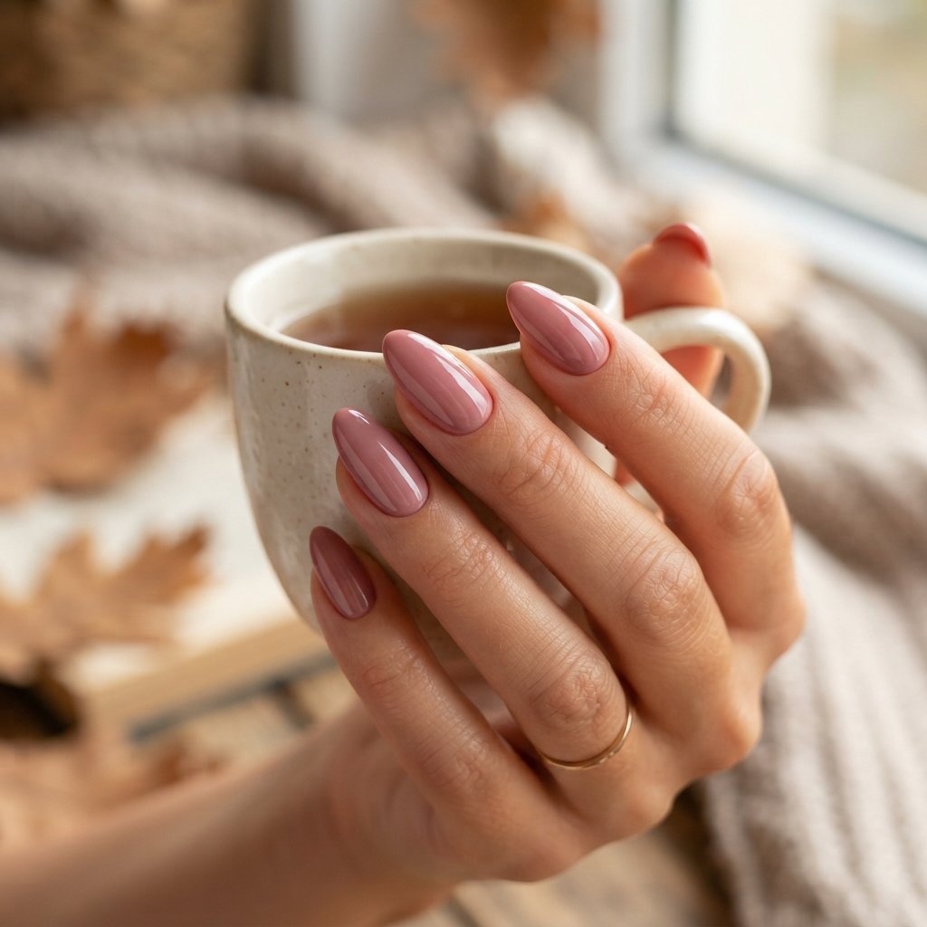 25 Easy Fall Nail Designs Anyone Can Recreate 20 Dusty Rose Autumn Nails