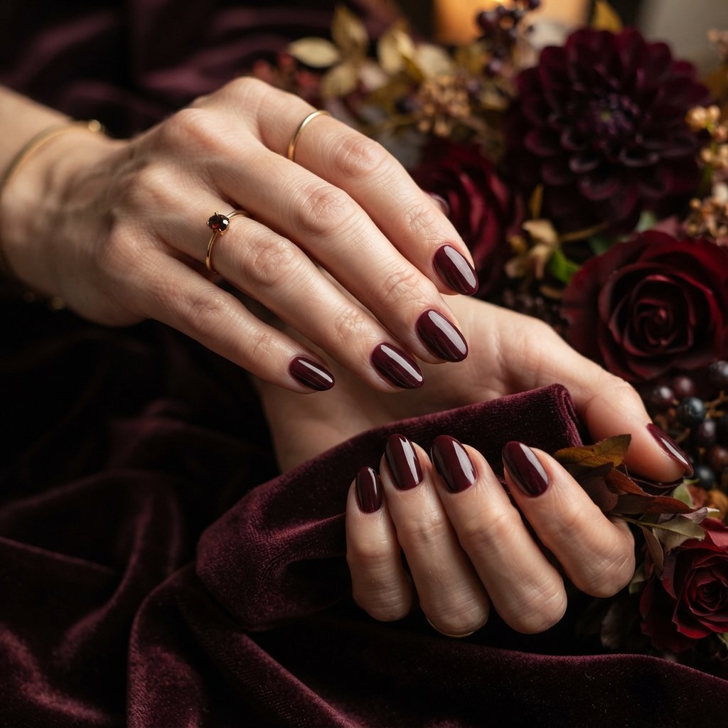 23 Burgundy Fall Nail Designs That Never Go Out of Style 8 Deep Wine Burgundy