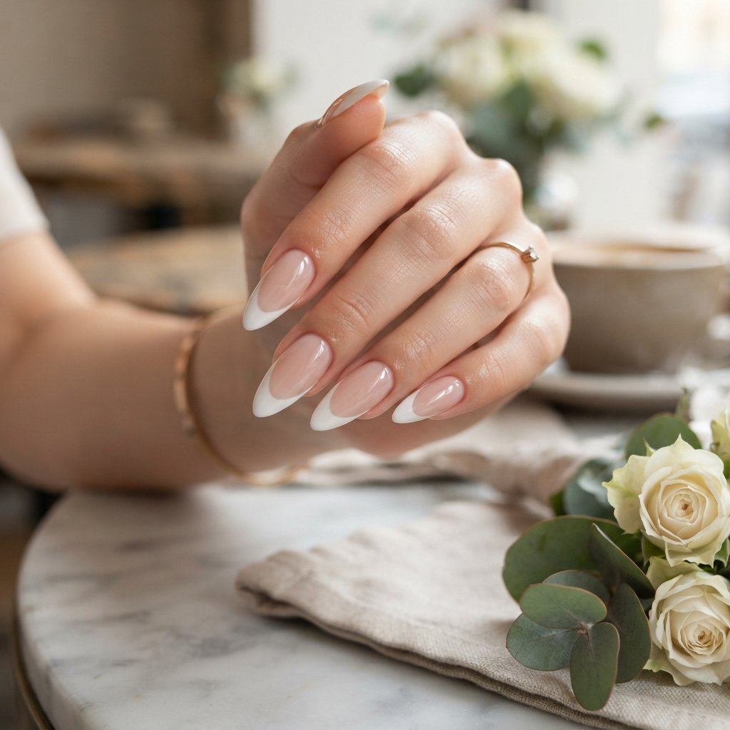 27 Long Almond Nails That Make a Stunning Statement 3 French Tip Long Almond Nail