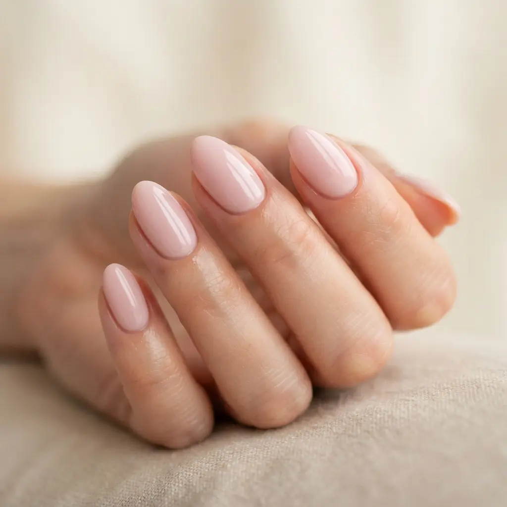  Simple Glossy Almond Nails