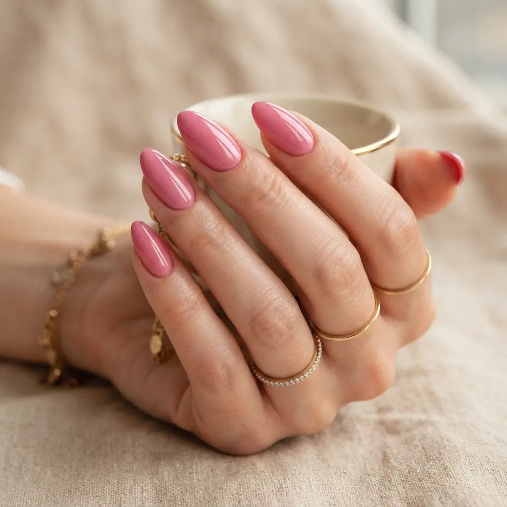 21 Pink Almond Nails You'll Be Obsessed With 22 Glossy Pink Almond Nails