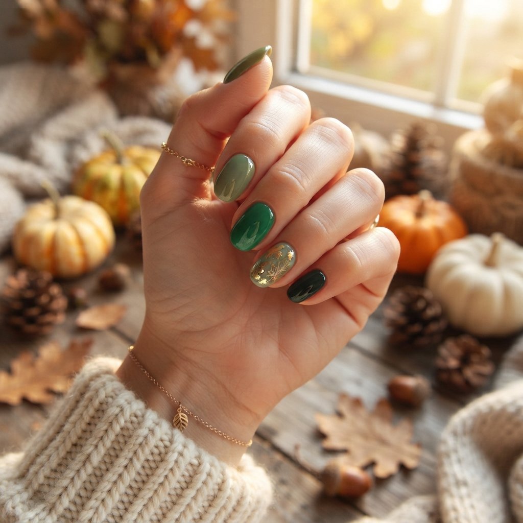 24 Green Fall Nail Designs That Feel Fresh and Trendy 25 Timeless Green Autumn Nails