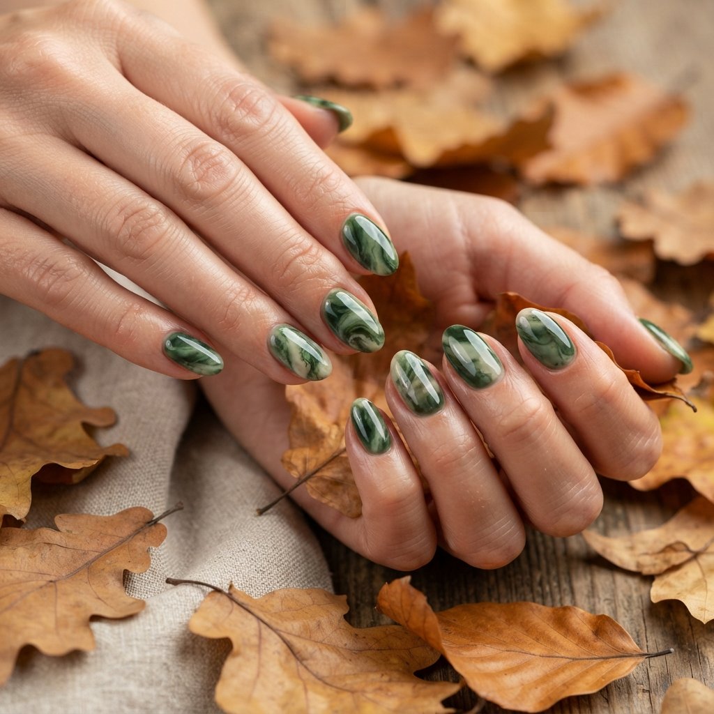  Green Marble Nails