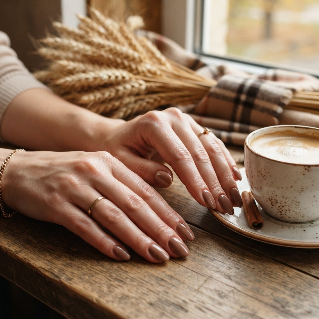 26 Early Fall Nail Designs Perfect for the New Season 13 Light Chocolate Brown