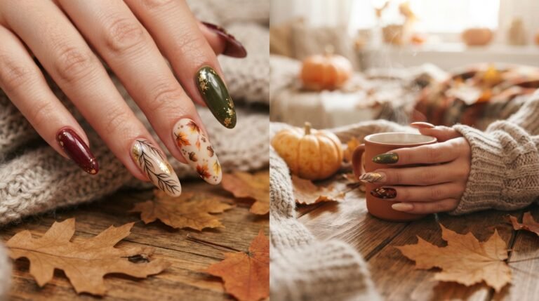 Long fall nail designs