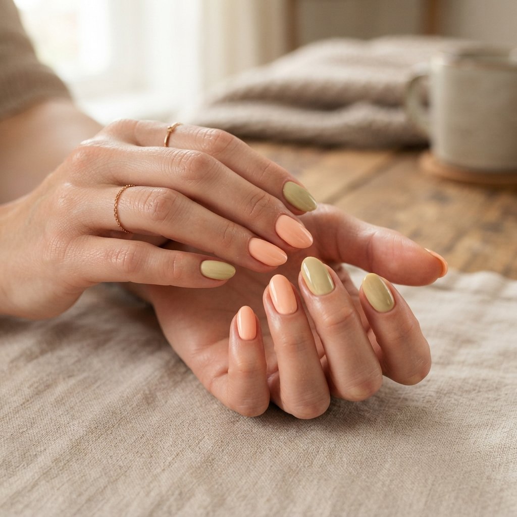 Olive Green and Peach