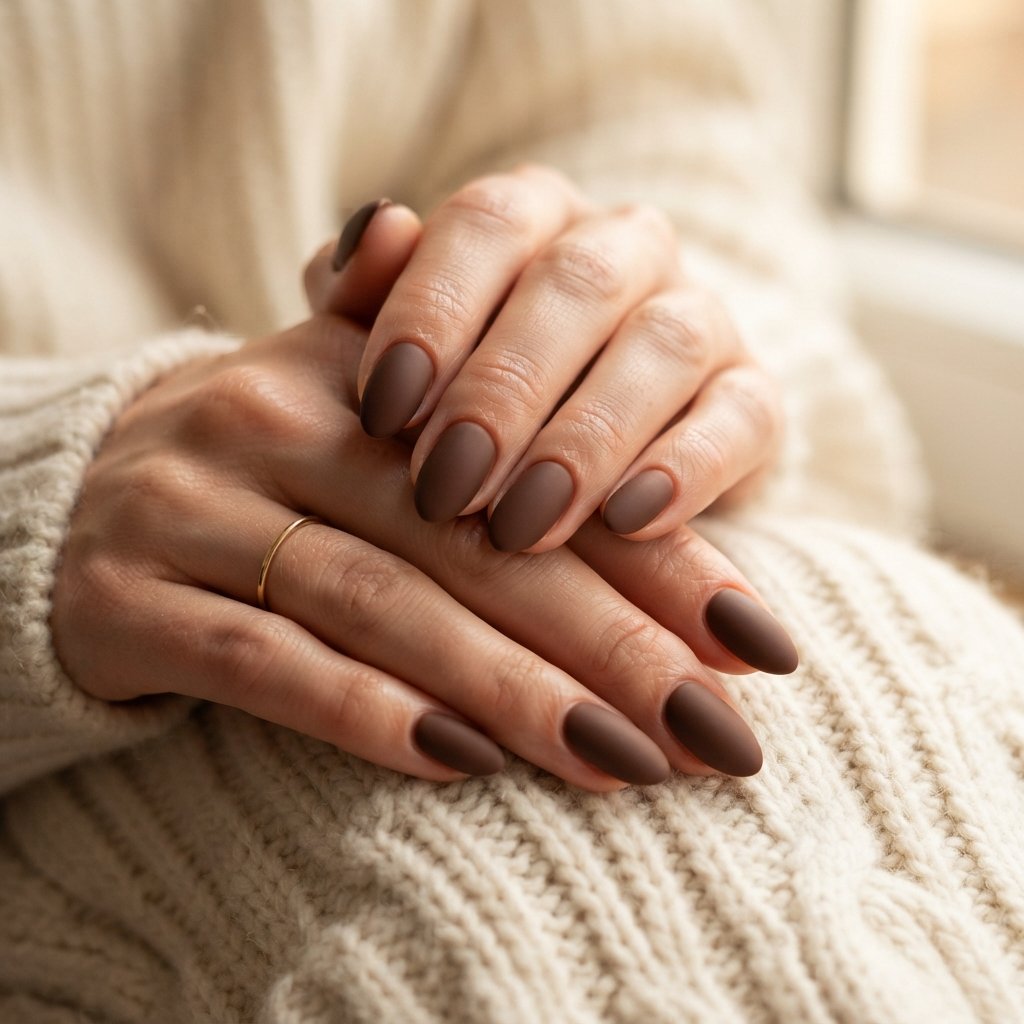 Matte Brown Nails