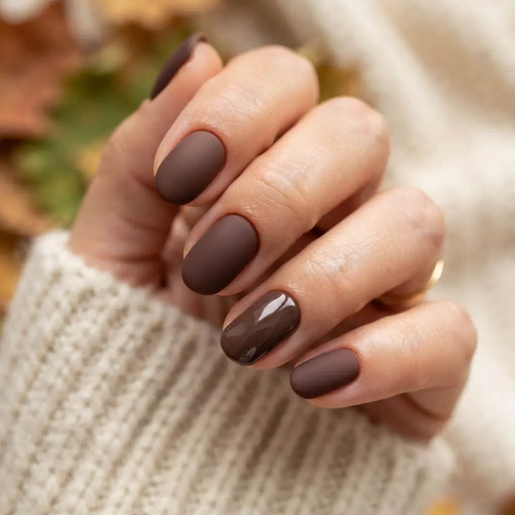Matte Mocha Nails