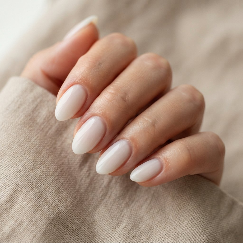 Milky White Nails