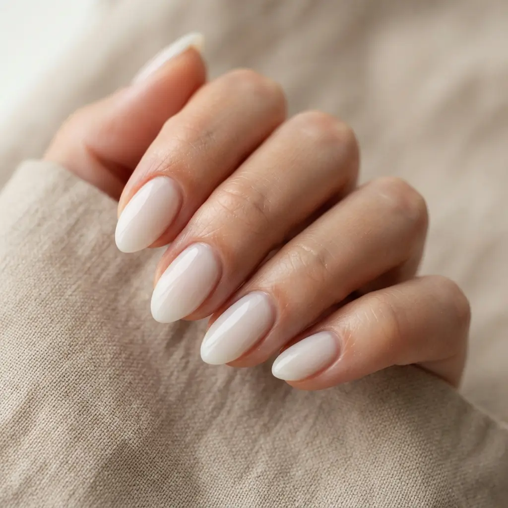 Milky White Nails