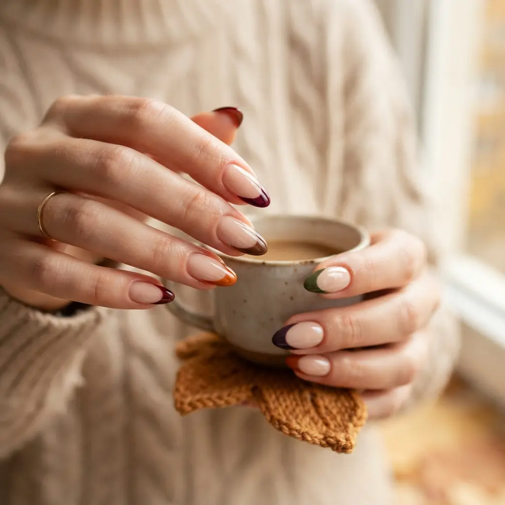  Mixed Autumn French Tips