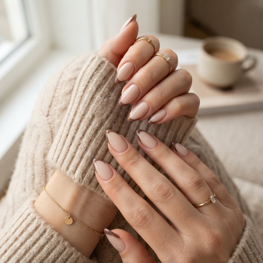 Mocha French Tips