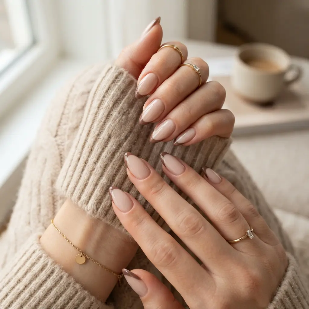 Mocha French Tips