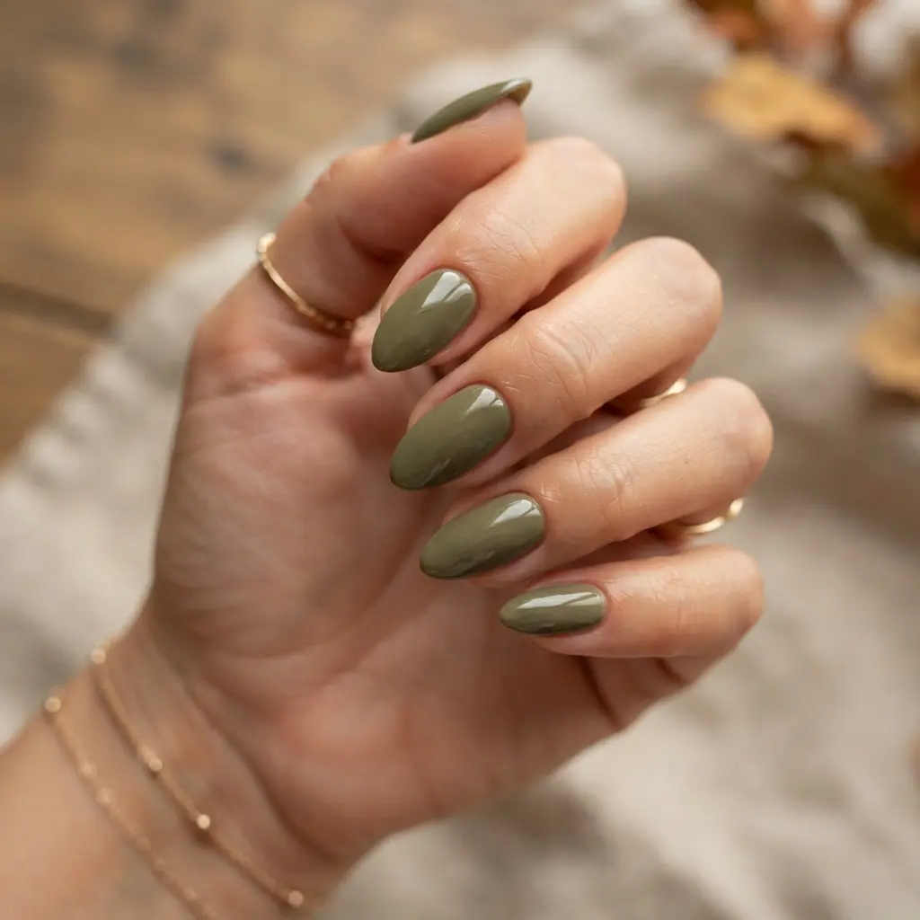  Olive Green Nails