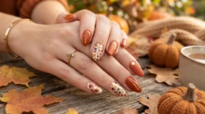 Orange fall nail designs