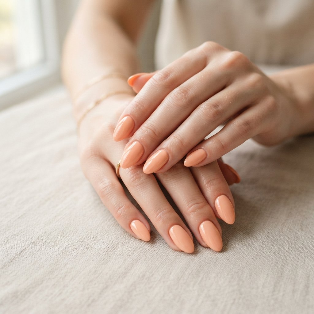 Peach Almond Nails