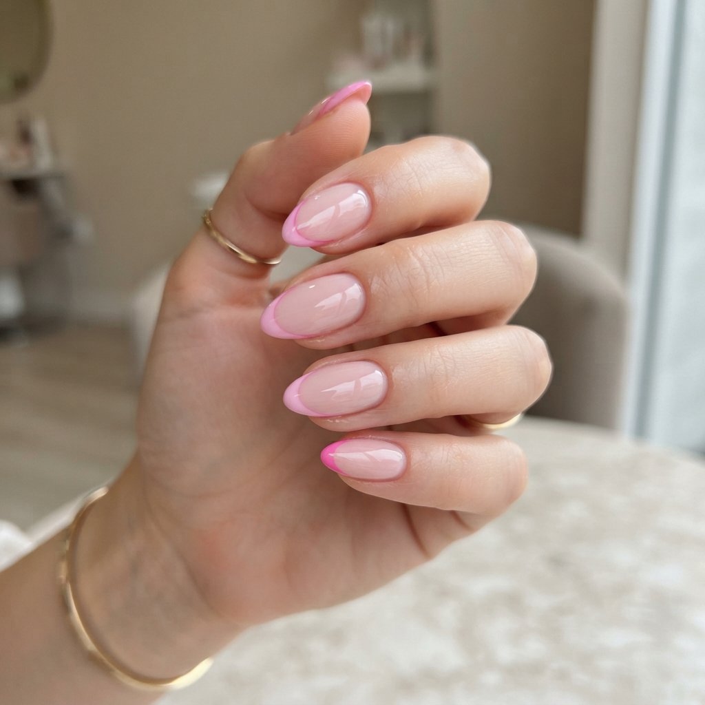 Simple Pink French Tips