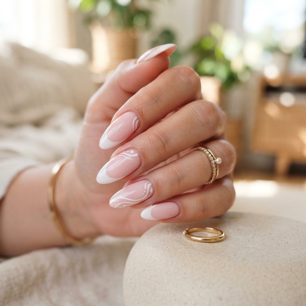 27 Long Almond Nails That Make a Stunning Statement 26 Pink And White Long Almond Nails