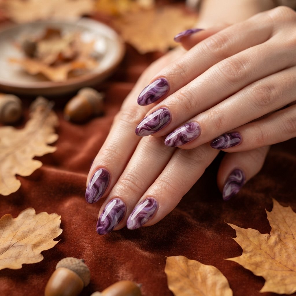  Purple Marble Nails