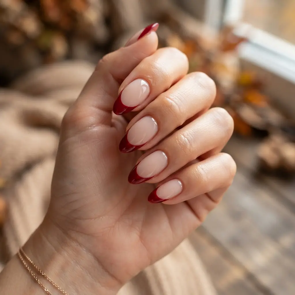 29 Red Fall Nail Designs That Make a Bold Statement 6 Red French Tips