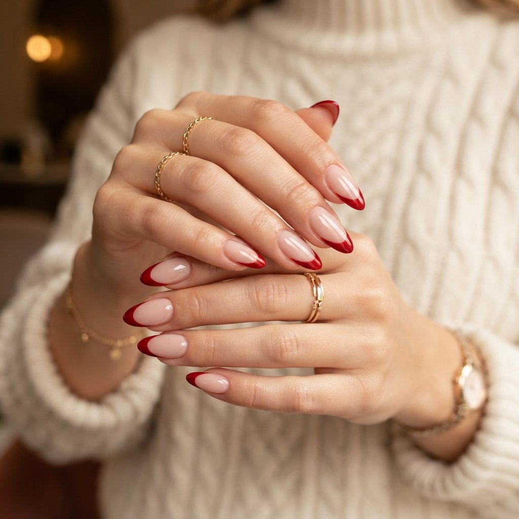 22 Long Fall Nail Designs That Turn Heads Instantly 21 Red French Tip Nails