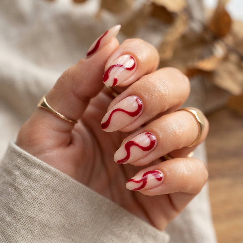  Red Swirl Design