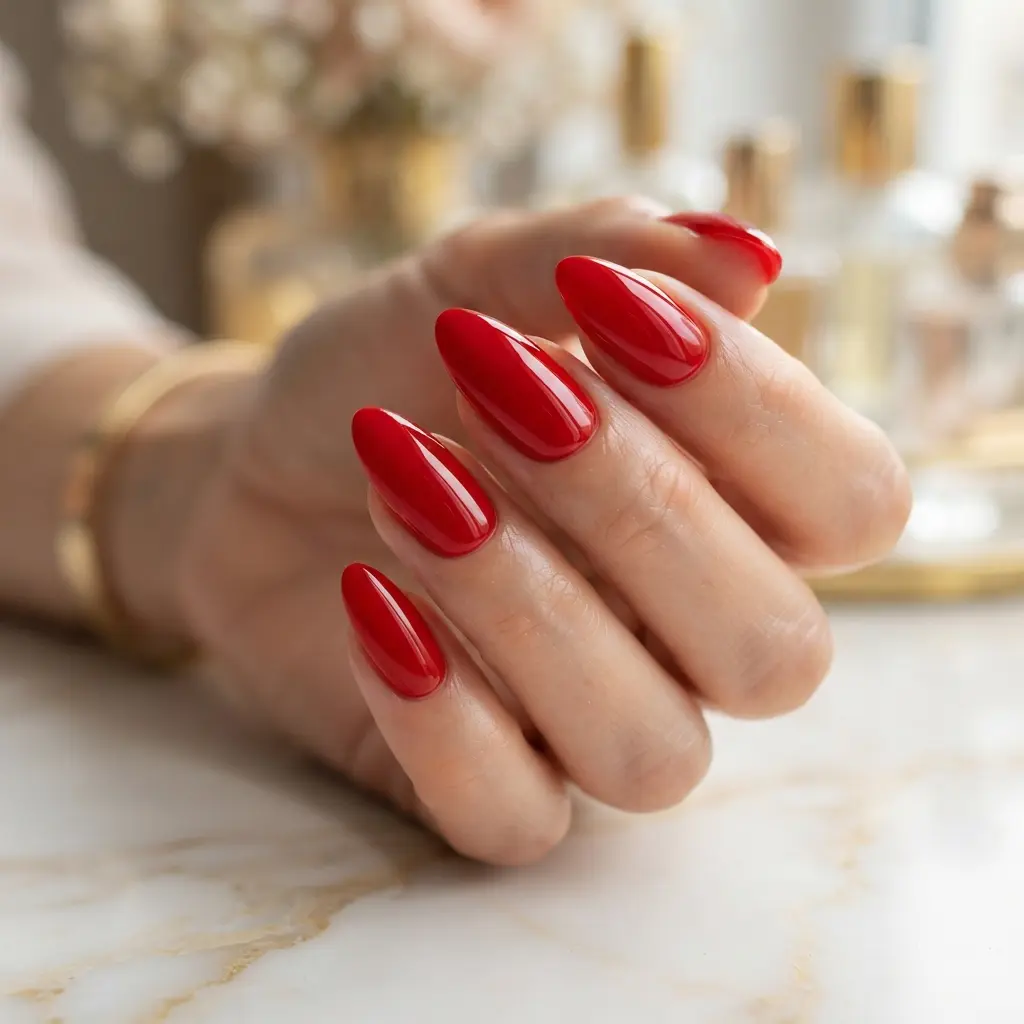 29 Red Fall Nail Designs That Make a Bold Statement 14 Scarlet Almond Nails
