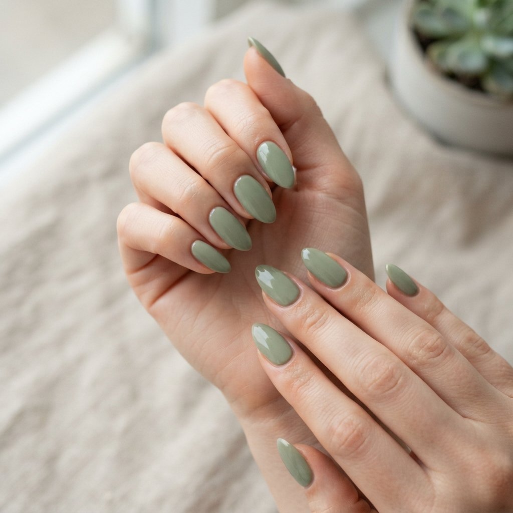  Simple Green Almond Nails