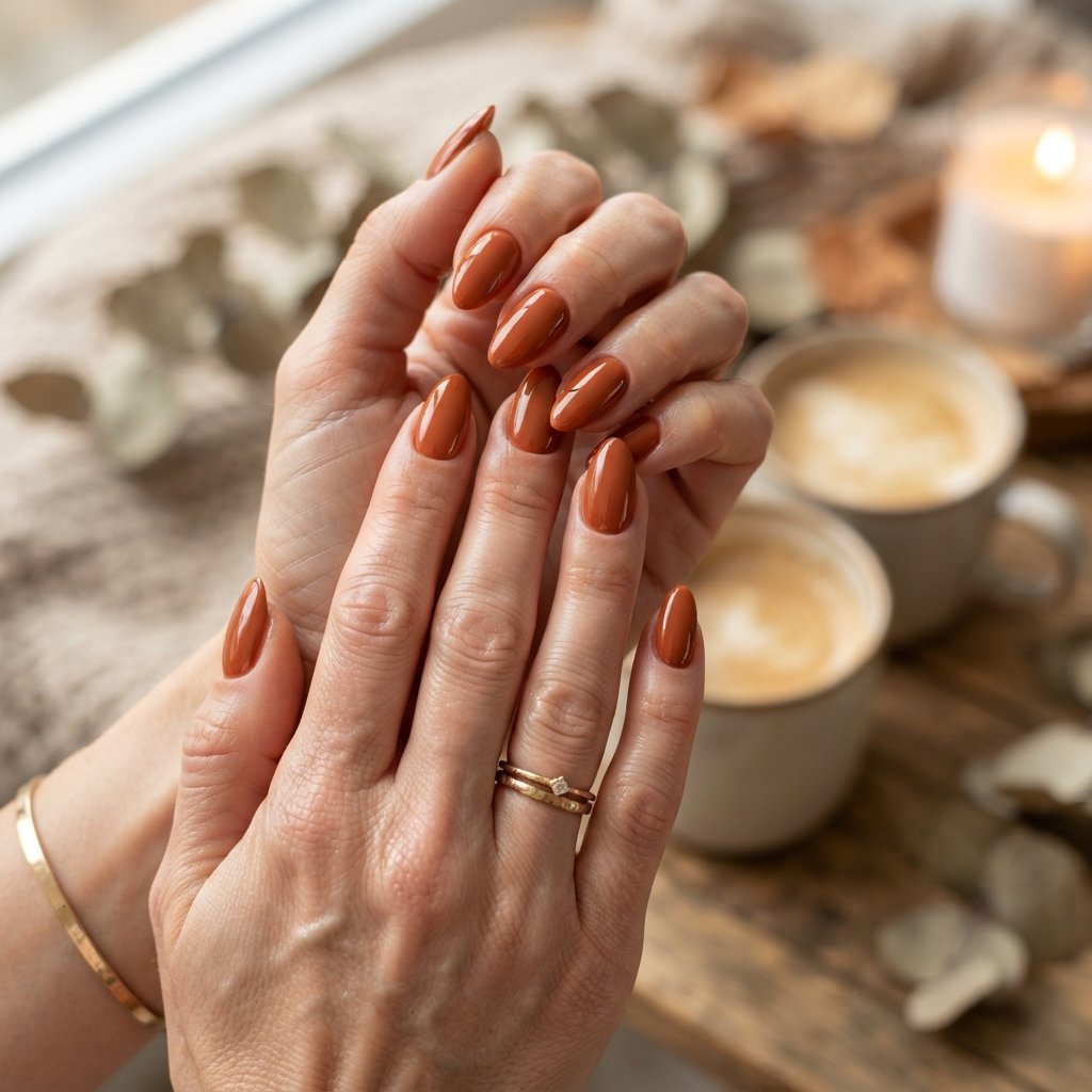 25 Easy Fall Nail Designs Anyone Can Recreate 13 Terracotta Nails